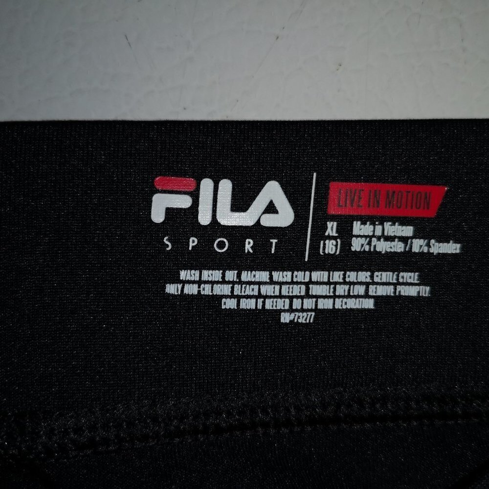 Fila Sport Youth's Elastic Waist Lightweight Black Track Pants